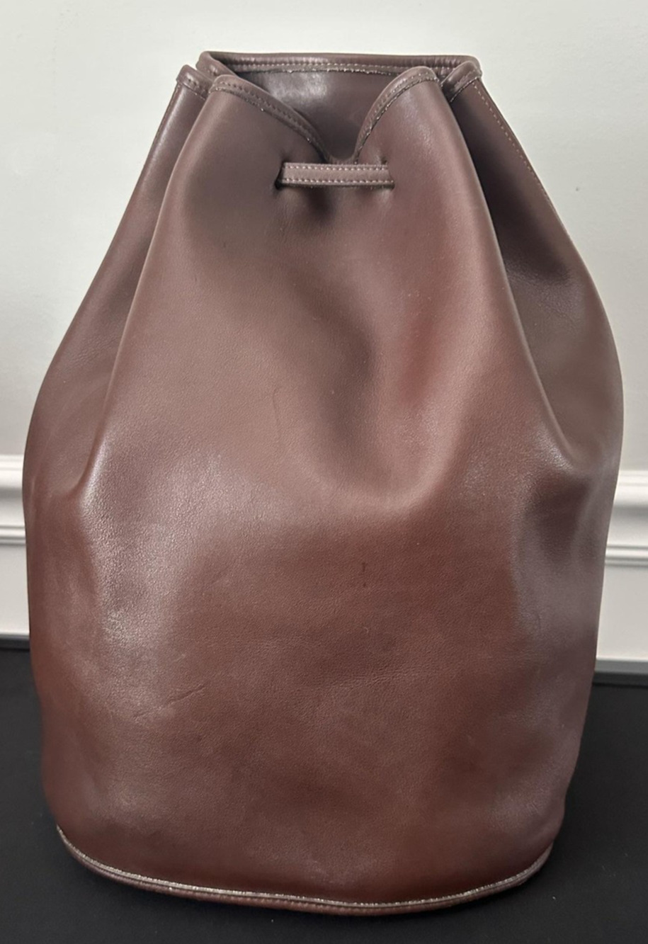 Vintage Coach Backpack Womens Large Brown Leather Bucket Drawstring 9829 USA